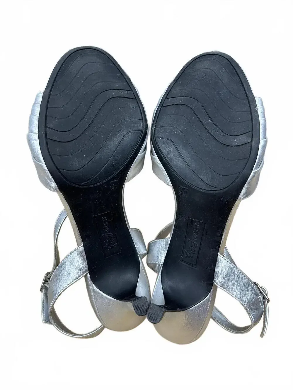 Fioni‎ Night Silver Metallic Ankle Strap Heels